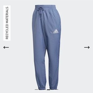 NWT. Adidas orbit violet/ white high waisted track pants.